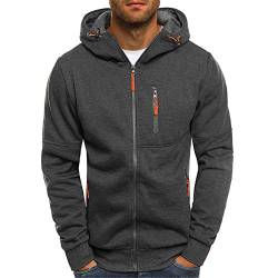 Beudylihy Herren Zipper Kapuzenpullover Sweatjacke Pullover Hoodie Sweatshirt Mens Workwear Flexible Hoodies Comfortable Soft Hoody Casual Long Sleeves Top with Zip Herren-Jacke von Beudylihy