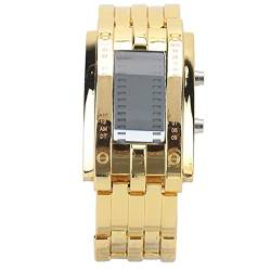 Herrenuhr, Modische Digitaluhr Mit Binärem Zeitmodus, Legierung, LED-Digitaluhren, wasserdichte Armbanduhr Für Damen Und Herren(Gold) von Beufee