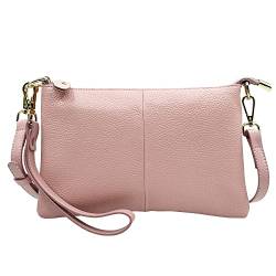 Beurlike Leder Wristlet Brieftasche Clutch Geldbörsen Für Frauen Kleine Crossbody Telefon Taschen, Pink, Crossbody von Beurlike