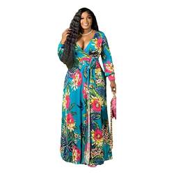 Afrikanische Kleider für Frauen bedruckte Kleidung Afrika Femme afrikanische Kleidung Dashiki Robe Afrika 2022 Grün XXXL von Bewellan