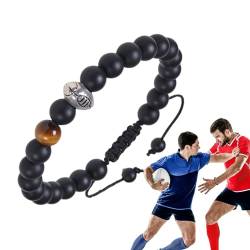 Bexdug Charm-Armbänder mit Sportmotiv, Sportarmbänder für Jungen,Rugby Sport geflochtene Armbänder | Sport-Partygeschenke-Armbänder für Kinder, Jugendliche, Erwachsene und Team-Fans von Bexdug