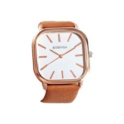 Bexdug Einfache quadratische Uhr - Einfache Vintage-Uhr - Armbanduhr für Männer und Frauen, Armbanduhr für Damen, leicht ablesbare Uhrzeit, Geburtstagsgeschenk für Studenten von Bexdug