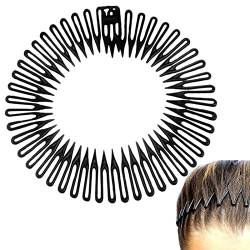 Kreis Kamm Stirnband,Kamm Stirnband Full Circle Stretch Kamm - Einfache, elastische, rutschfeste Kopfband-Hoop-Clips für Frauen Bexdug von Bexdug