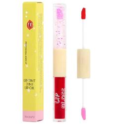 Lippenstift mit zwei Enden - Täglicher Lippenstift für Frauen | Wasserdichter Lippenstift mit Spiegeleffekt für Frauen, Glasspiegel, leuchtender Lippenfleck, feuchtigkeitsspendendes Lippenöl, Bexdug von Bexdug