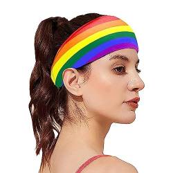 Pride Stirnbänder für Frauen - Regenbogen-Stirnband mit Alphabet-Aufdruck, Pride-Haarschmuck | Pride-Festival-Zubehör, breites Kopfband, Pride-Verkleidungszubehör für Fotografie, Auftritte Bexdug von Bexdug