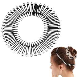 Zick-Zack-Kreis-Stirnband | Flexibler Zirkelkamm, Vollrundzahn-Stirnband - Einfache, elastische, rutschfeste Kopfband-Hoop-Clips für Frauen Bexdug von Bexdug