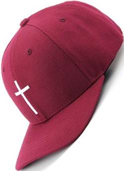 Bexxwell Baseball Cap rot mit Kreuz-Stickerei (optimale Passform, Kappe, red, Baseballcap, Cross, Basecap,Unisex) von Bexxwell