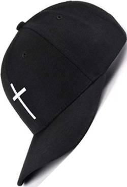 Bexxwell Baseball Cap schwarz mit Kreuz-Stickerei (optimale Passform, Kappe, Black, Baseballcap, Cross, Basecap,Unisex) von Bexxwell
