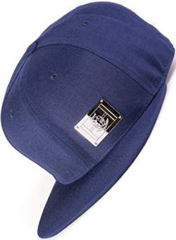Bexxwell Snapback Cap Navy/blau mit Metall-Patch (optimale Passform, Kappe, Blue, Unisex) von Bexxwell