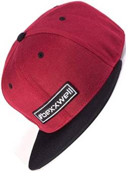 Bexxwell Snapback Cap rot/schwarz Patch (optimale Passform, Kappe, red, Black, Patch, Unisex) von Bexxwell
