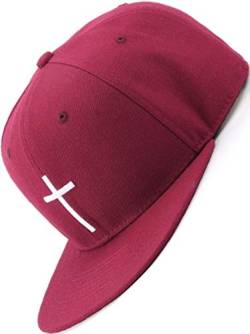 Bexxwell Snapback Cap rot mit Kreuz (optimale Passform, Kappe, red, Cross, Unisex) von Bexxwell