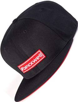 Bexxwell Snapback Cap schwarz/rot Patch (optimale Passform, Kappe, red, Black, Patch, Unisex) von Bexxwell
