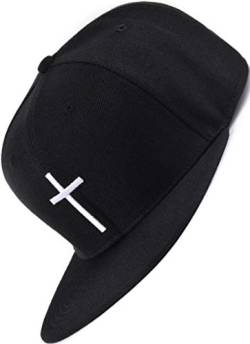 Bexxwell Snapback Cap schwarz mit Kreuz (optimale Passform, Kappe, Black, Cross, Unisex) von Bexxwell