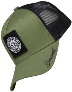 Bexxwell Trucker Cap olivgrün/schwarz mit Logo-Patch (optimale Passform, Kappe, Black, Truckercap, Logo, Cap, Unisex) von Bexxwell