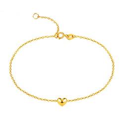 Beydodo Charm Armband 750 Gold, Armbänder Herz Damen Armband Echt Gold 18CM von Beydodo