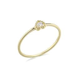 Beydodo Damen Ring 750 Gold, Trauringe Frauen Herz mit Diamant Verlobungsringe Hochtzeit Ringe Nickelfrei Größe 61 von Beydodo