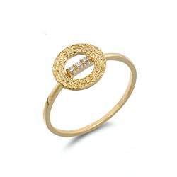 Beydodo Damen Ringe Gold 750 Echtgold, Verlobungsring Kreis mit Moissanit Hochzeitsringe Eheringe Nickelfrei Größe 51 von Beydodo