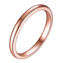 Beydodo Edelstahl Ringe Damen, Ring Personalisiert 2MM Schmal Partnerringe Rosegold Ringe Nickelfrei für Frauen Größe 67 (21.3) von Beydodo