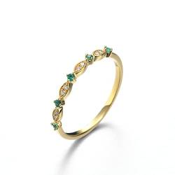 Beydodo Eheringe Damen Einzeln, Ring Gold 585 Schmal mit Smaragd Hochzeit Ringe Frauen Nickelfrei Gr.60 von Beydodo