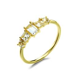 Beydodo Eheringe Gold 585 Einzeln Damen, Hochzeit Ring mit Topas Verlobungsringe Frauen Ringe Nickelfrei Gr.48 von Beydodo