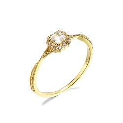 Beydodo Frauen Ring Gold Echt 750, Verlobungsringe Unendlich mit Weiß Topas Trauringe Hochzeit Ring Damen Nickelfrei Gr.67 (21.3) von Beydodo