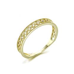 Beydodo Frauen Ring Gold Echt 750, Verlobungsringe mit Weiß Topas Trauringe Hochzeit Ring Damen Nickelfrei Gr.57 von Beydodo