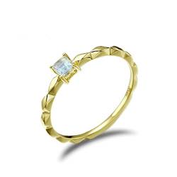 Beydodo Frauen Ringe Gold 585, Trauringe Solitär mit Mondstein Hochzeit Ring Damen Nickelfrei Größe 47 von Beydodo