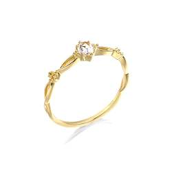 Beydodo Frauen Ringe Gold 585, Trauringe Unendlich mit Weiß Topas Hochzeit Ring Damen Nickelfrei Gr.62 von Beydodo