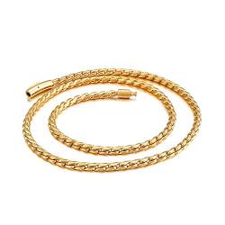 Beydodo Gold Kette 67CM ohne Anhänger Herren, 5MM Gliederkette Partnerkette Edelstahl Halskette für Charms von Beydodo
