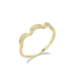 Beydodo Gold Ringe Frauen 750 18K, Verlobung Ring Mond mit Diamant Hochzeit Ringe Damen Trauringe Nickelfrei Größe 48 von Beydodo