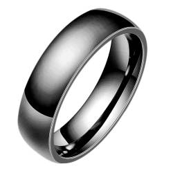 Beydodo Herren Ring Personalisiert, Edelstahl Ringe 5MM Glatt Bandring Freundschaftsringe Schwarz Ringe für Männer Größe 62 (19.7) von Beydodo