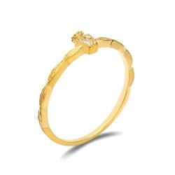 Beydodo Hochzeitsringe Gold 750 Damen, Ring Verlobung Parfümflakon mit Diamant Trauringe Eheringe Nickelfrei Gr.47 (15.0) von Beydodo
