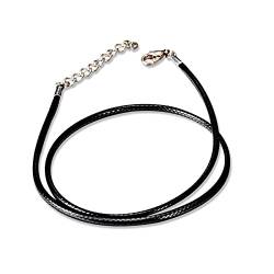 Beydodo Kette ohne Anhänger Edelstahl, 2MM Halskette Lederband Halskette Männer Freundschaftskette Hip Hop Kette Schwarz 45CM von Beydodo