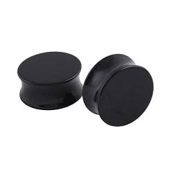 Beydodo Ohr Plugs Set, Tunnel 22MM Rund Schwarz Ohr Expander Piercing Tunnel 2PCS von Beydodo