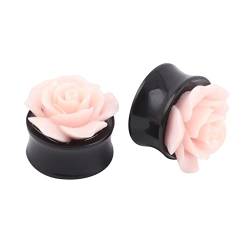 Beydodo Piercing Plug 20MM Edelstahl, Ohr Tunnel mit Rosa Rose Tunnel Ohrringe Expander 2PCS von Beydodo