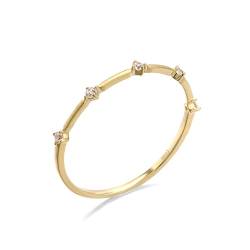 Beydodo Ring für Frauen Gold 750, Eheringe Schmal mit Diamant Trauringe Verlobungsringe Nickelfrei Gr.47 von Beydodo