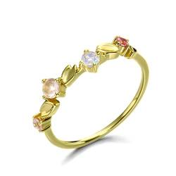 Beydodo Ringe für Damen 585 Gold, Trauringe Blütenblatt mit Edelstein Gold Ringe Verlobung und Hochzeit Größe 63 von Beydodo