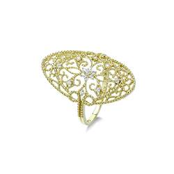 Beydodo Ringe für Damen 585 Gold, Trauringe Blume mit Moissanit Gold Ringe Verlobung und Hochzeit Größe 56 von Beydodo