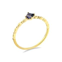 Beydodo Ringe für Damen 750 Gold, Trauringe Solitär mit Saphir Gold Ringe Verlobung und Hochzeit Größe 63 (20.1) von Beydodo