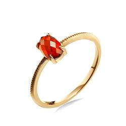 Beydodo Ringe für Damen 750 Rotgold, Trauringe Solitär mit Oval Granat Rotgold Ringe Verlobung und Hochzeit Größe 61 (19.4) von Beydodo