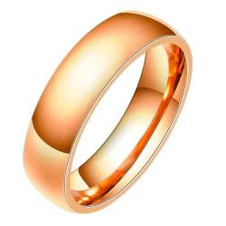 Edelstahl Herren Damen Ring Freundschaft, Unisex Ringe 5MM Glatt Bandring Partnerringe Rosegold Ring Personalisiert Nickelfrei Größe 60 (19.1) von Beydodo