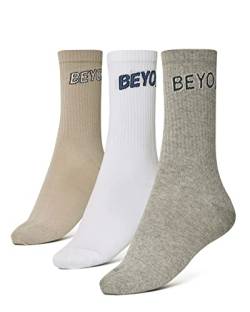 Beyond Now Damen Bia Socks Socken Klassisch, 3er Pack inkl. Farbe: Weiß, Fossil und Grau Mela, Einheitsgröße von Beyond Now