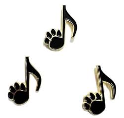3 x Notenschlüssel Violinschlüssel Anstecker Hundepfote Musik Brosche Musik Anstecker von Beyond