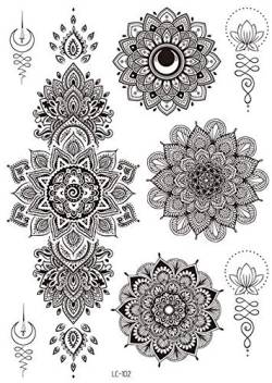 Mandala Tattoos Blumen Tattoos Tattoo Kleber LC102 von Beyond