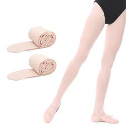 Bezioner 2 Paar Kinder Ballett Strumpfhose Tanzstrumpfhose mit Fuss fur Kinder und Damen,Apricot, 2 Paar,L von Bezioner