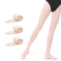 Bezioner 3 Paar Kinder Ballett Strumpfhose Tanzstrumpfhose mit Fuß für Kinder und Damen,Apricot 3 Paare,L von Bezioner