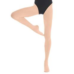 Bezioner Kinder Ballett Strumpfhose Tanzstrumpfhose mit Fuß für Kinder und Damen (1 Paar Beige, S (110-125cm)) von Bezioner