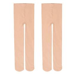 Bezioner Kinder Ballett Strumpfhose Tanzstrumpfhose mit Fuß für Kinder und Damen (2 Paar Beige, S (110-125cm)) von Bezioner