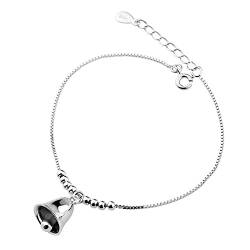 Armband, Armband, Silberarmband, Geschenke, Sterling-Silber-Armband for Damen, Damen-Armband aus 925er-Sterlingsilber, verstellbar, exquisites Glöckchen-Armband, Damen-Silberarmreif, modischer Sterlin von BgnEhRfL