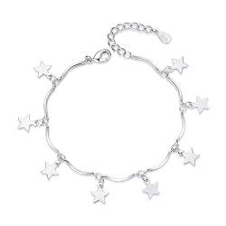 Armband, Armband, Silberarmband, Geschenke, Sterling-Silber-Armband for Frauen, Damen-Armband aus 925er-Sterlingsilber, Hand-Silber-Sterne-Armband, modisches Armband, Damen-Silberschmuck, Geschenke fo von BgnEhRfL